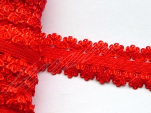 Гумова стрічка для пов'язок мереживна, 2,3 см, ЧЕРВОНА